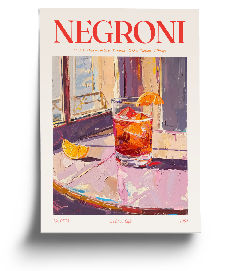 Negroni Cocktail Drink Poster