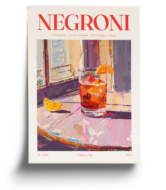 Negroni Cocktail Drink Poster